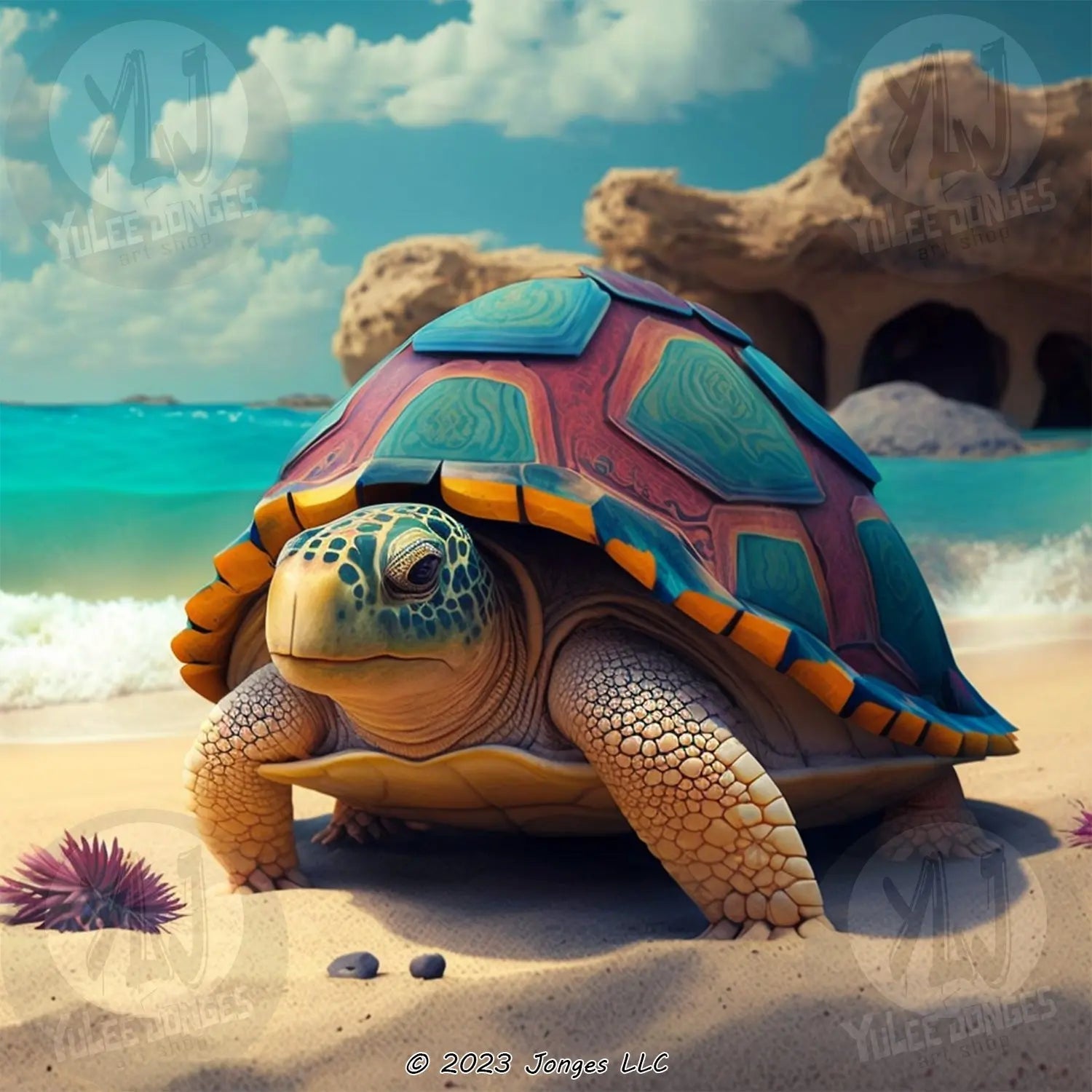 Diamond Painting Watercolor Baby Turtle – Diamonds Wizard