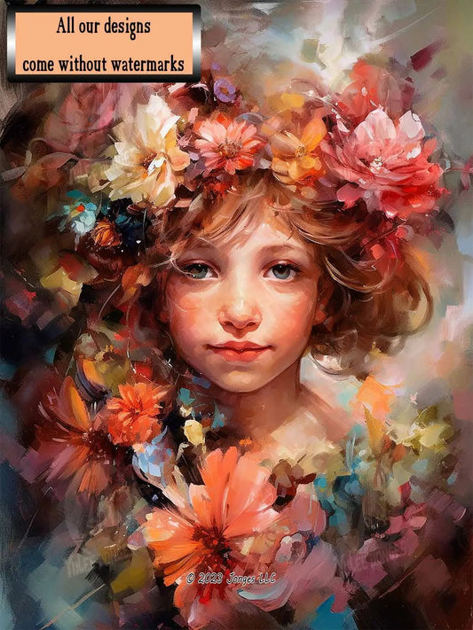 “Blossom Fairy's Secret Garden“ - Portrait Diamond Painting Kit - YLJ Art Shop - YuLee Jonges