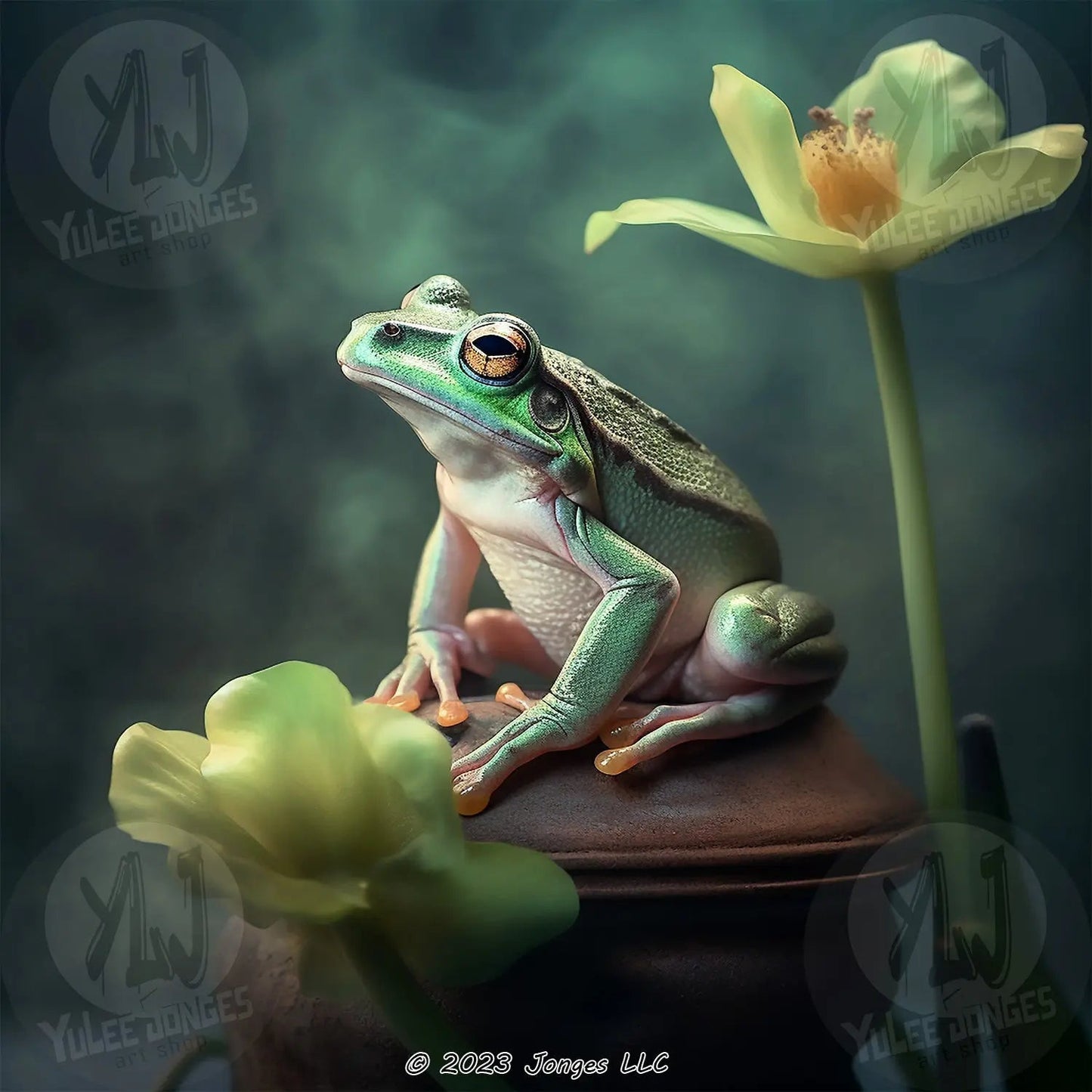 "Budding Amphibian Beauty" - Diamond Painting Kit - YLJ Art Shop - YuLee Jonges