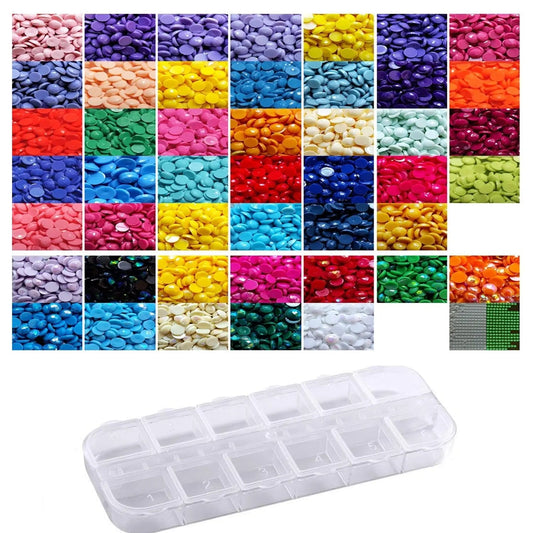 Custom 6000pcs Diamond Painting Beads in 12 Grid Storage Container, 500 Beads per Color, Choose 12 Colors You Need - YuLee Jonges