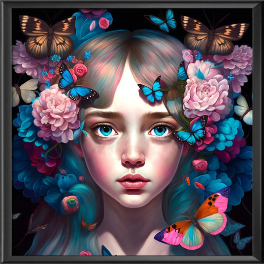 "Enchanting Butterfly Girl" - Full Drill Diamond Painting Kit - YLJ Art Shop - YuLee Jonges
