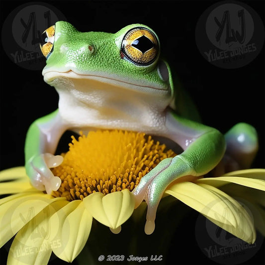 "Froggy Floral Fun" - Diamond Painting Kit - YLJ Art Shop - YuLee Jonges