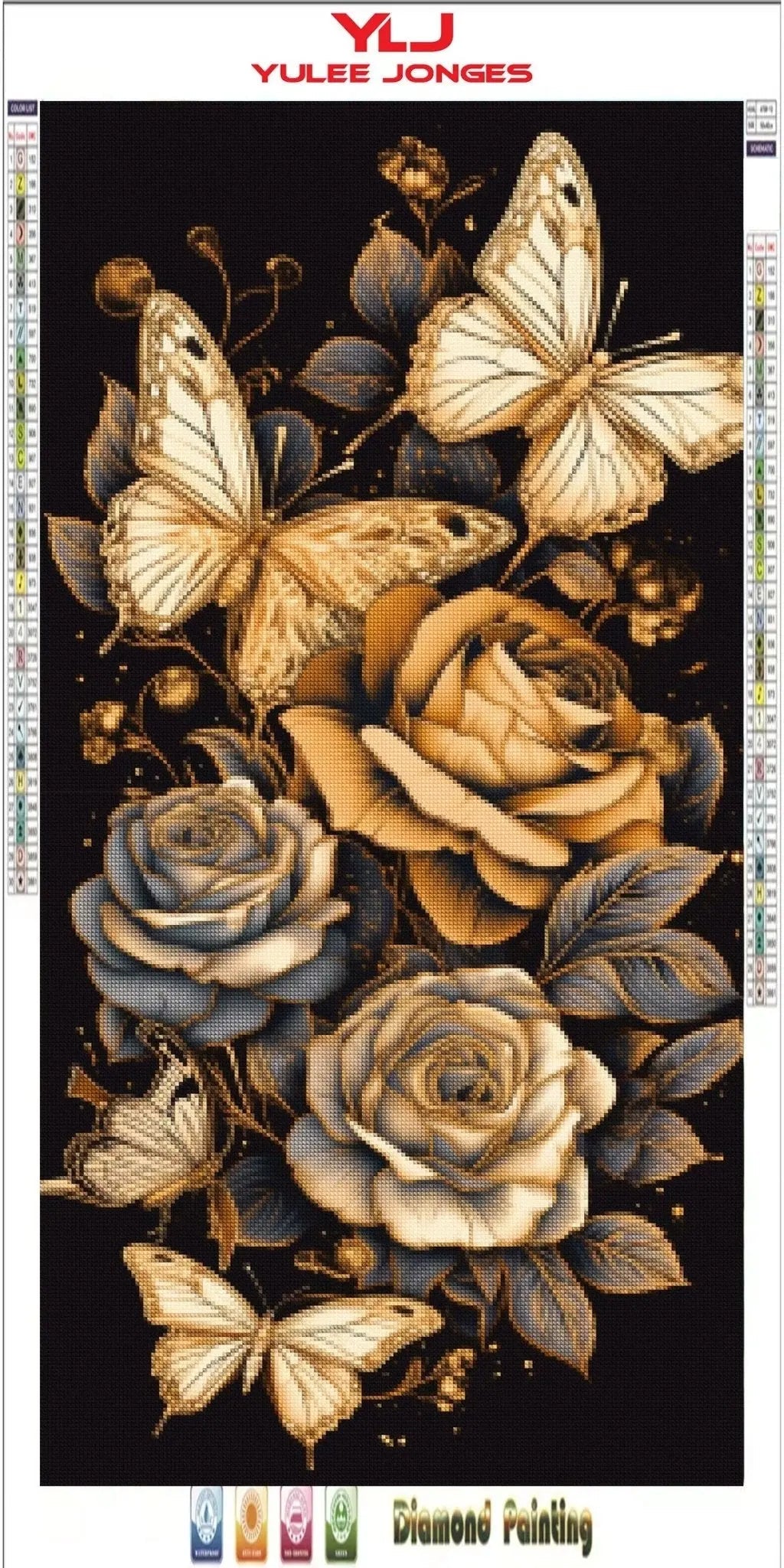 Golden Oasis - Butterfly Diamond Painting Kit - YLJ Art Shop