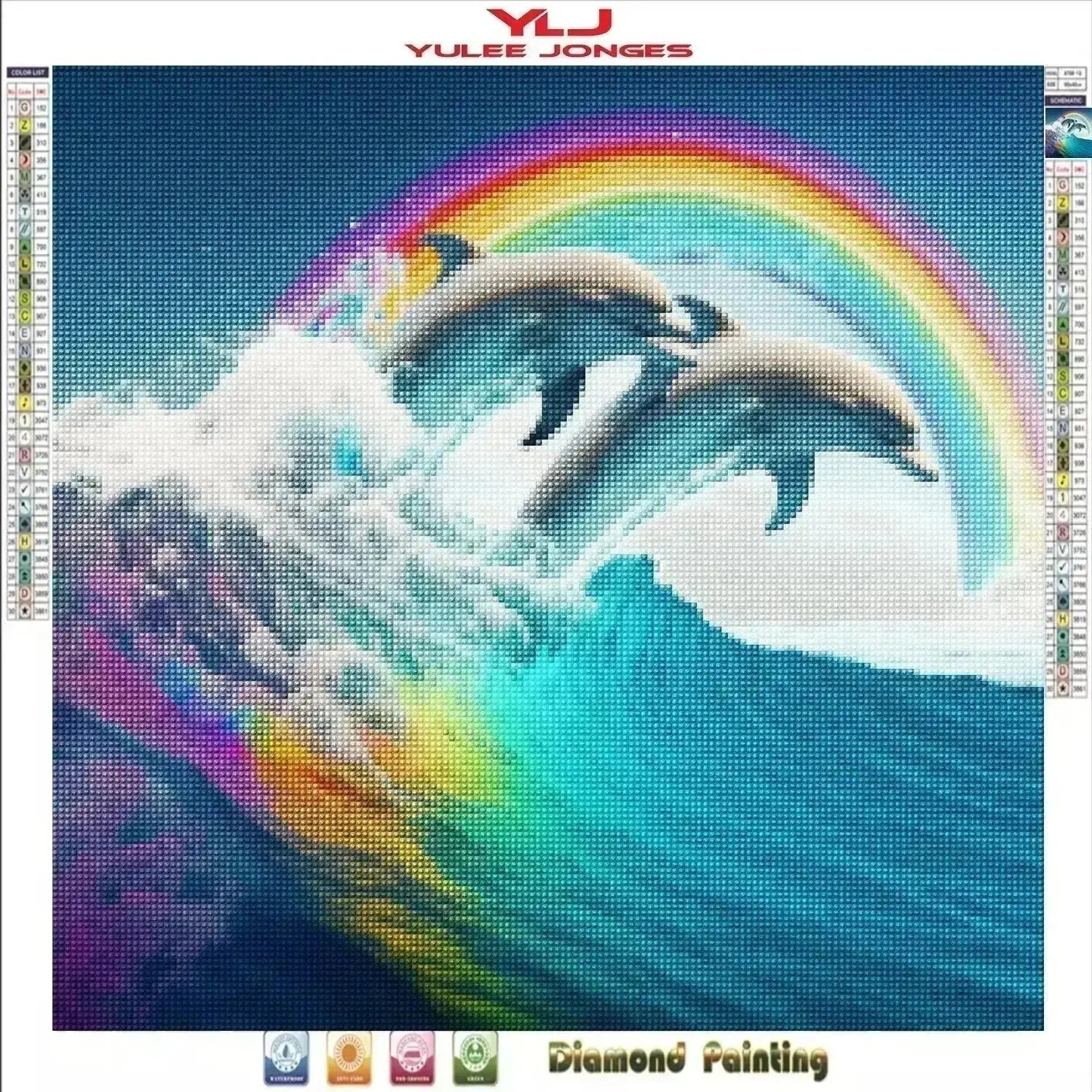 Rainbow Waves of Joy Full Drill Diamond Painting Kit YLJ Art Shop