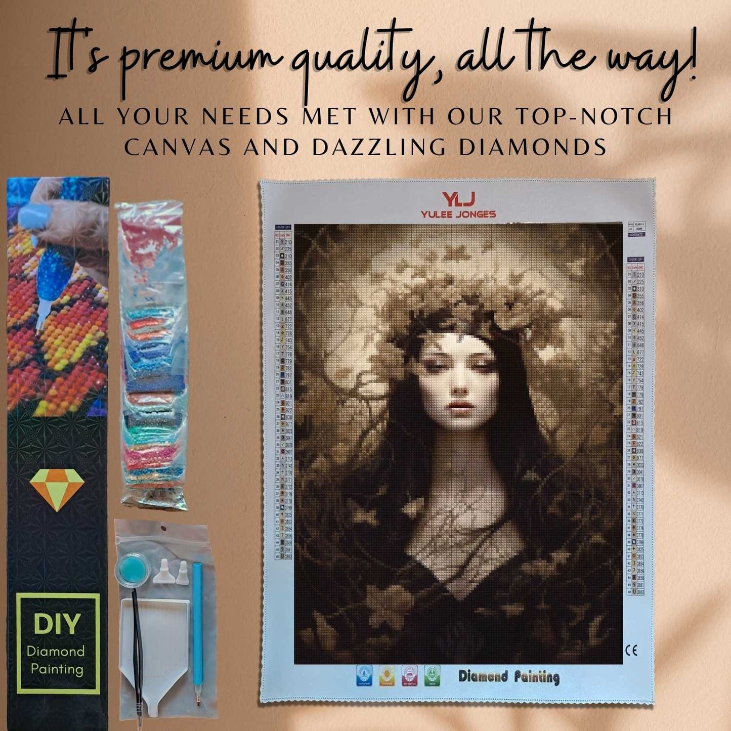 Sepia Witch Symphony - Portrait Diamond Painting Kit - YLJ Art Shop - YLJ Art Shop