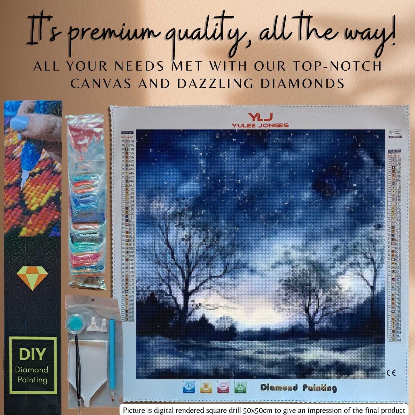 Starry Night Sky - Landscape Diamond Painting Kit - YLJ Art Shop - YLJ Art Shop