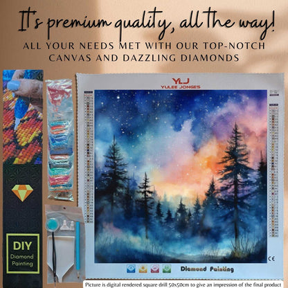 Starry Pines - Landscape Diamond Painting Kit - YLJ Art Shop - YLJ Art Shop