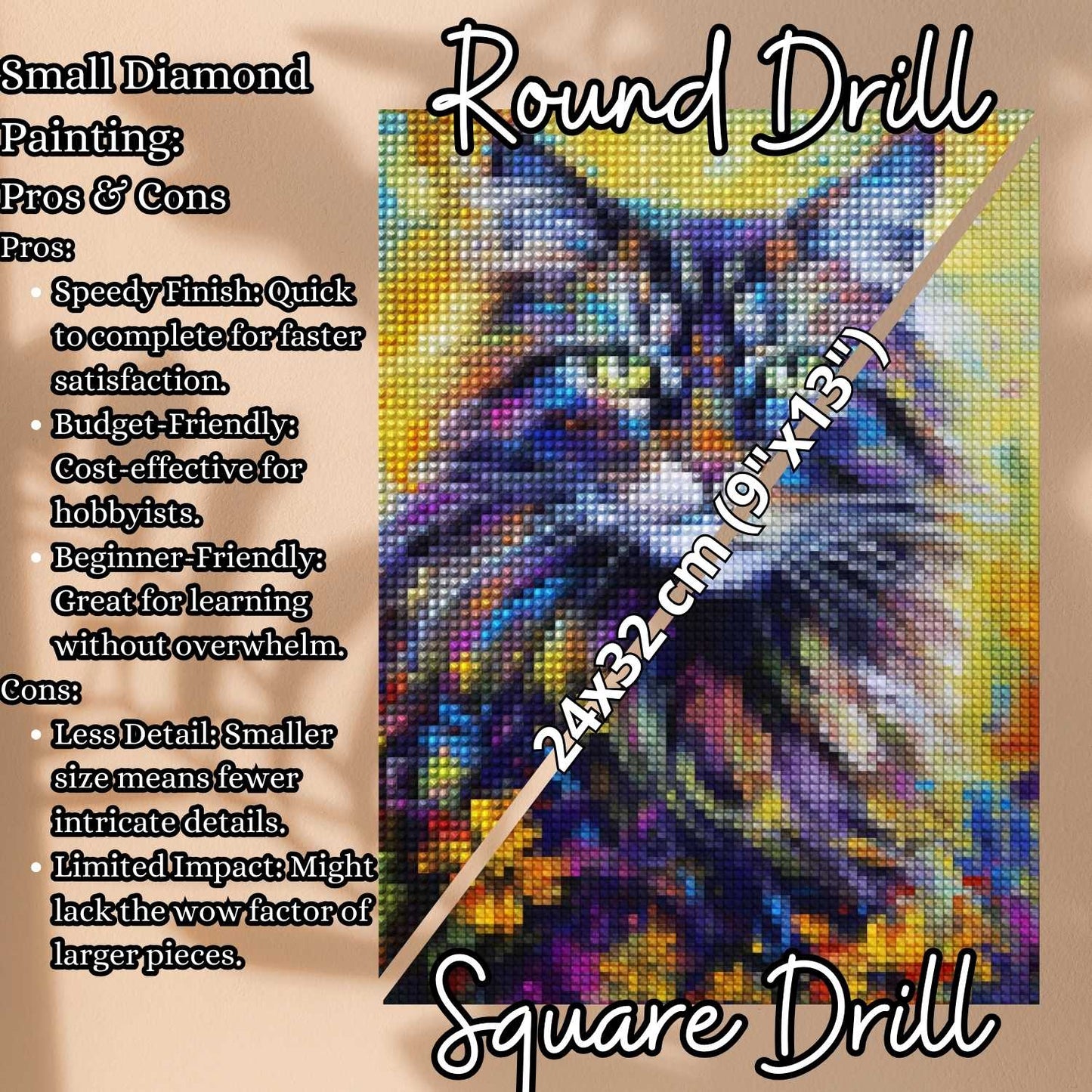 Sunlit Feline Melody - Cat Diamond Painting Kit - YLJ Art Shop - YLJ Art Shop